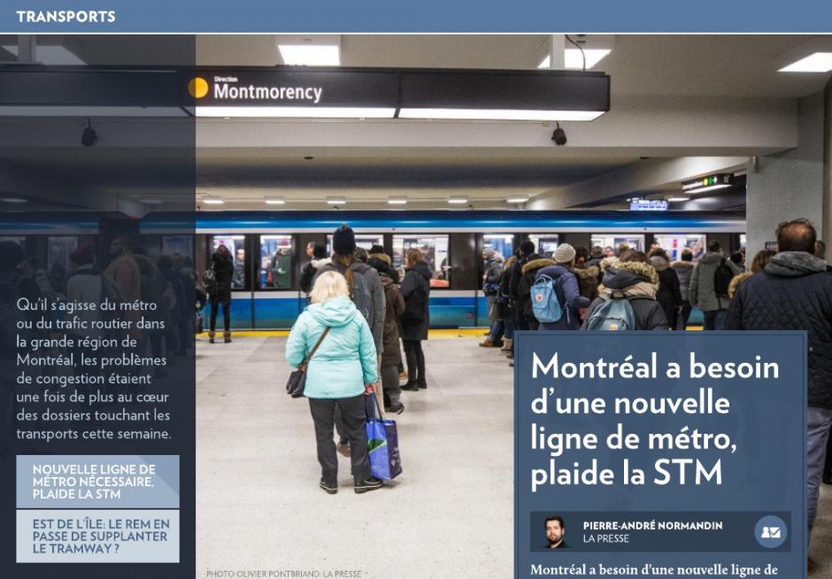 La STM veut une nouvelle ligne de métro